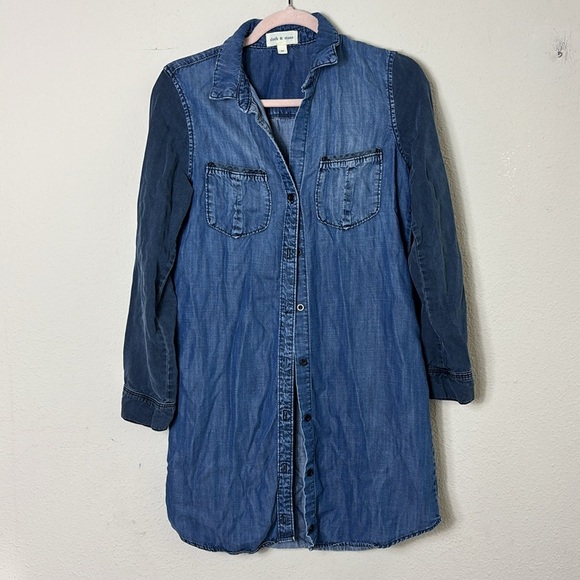 Cloth & Stone Denim Blue Dress w/ two front pockets size XS - Picture 1 of 9